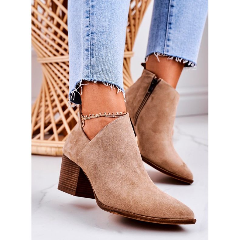 Nicole Bottines Femme À Découpes En Daim Beige Lawrence brun 2