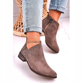 Nicole Bottines Femme Avec Découpe En Daim Marron Clarence brun 2
