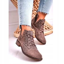 Nicole Bottines Susannah Femme Ajourées En Daim Marron brun 3