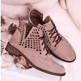 Nicole Bottes Susannah Femme Cappuccino Ajourées En Daim brun 4