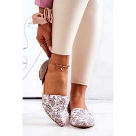 Ballerines Élégantes En Cuir Avec Fleurs Laura Messi 1110 Blanc blanche 1