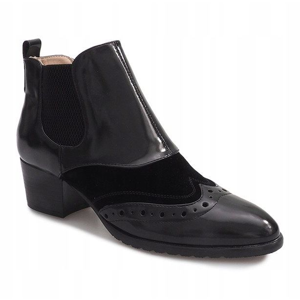 Chaussures laquées sur pilier 8582-1 Noir le noir 1