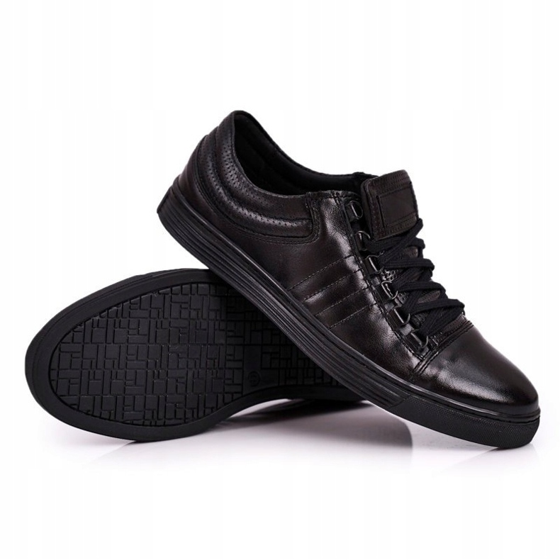 Bednarek Polish Shoes Baskets Brogues Homme en Cuir Bednarek Noir 2