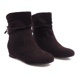 Bottes compensées en daim 030-PA Marron brun 1