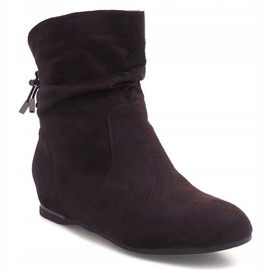 Bottes compensées en daim 030-PA Marron brun 2