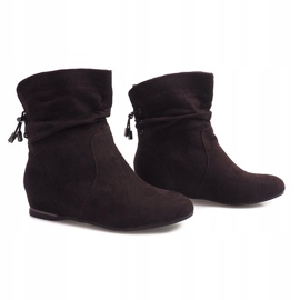 Bottes compensées en daim 030-PA Marron brun 3