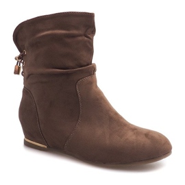 Bottes compensées en daim 030-PA Kaki vert 1
