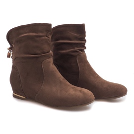 Bottes compensées en daim 030-PA Kaki vert 2