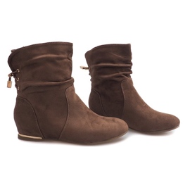 Bottes compensées en daim 030-PA Kaki vert 3