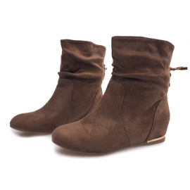 Bottes compensées en daim 030-PA Kaki vert 4