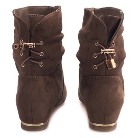 Bottes compensées en daim 030-PA Kaki vert 5