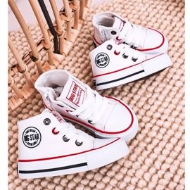 Baskets montantes pour enfants avec fermeture éclair Big Star HH374187 Blanc blanche blanche 1