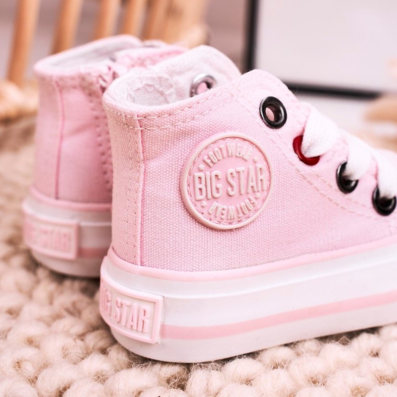 Baskets hautes pour enfants avec fermeture à glissière Big Star HH374191 Rose 2