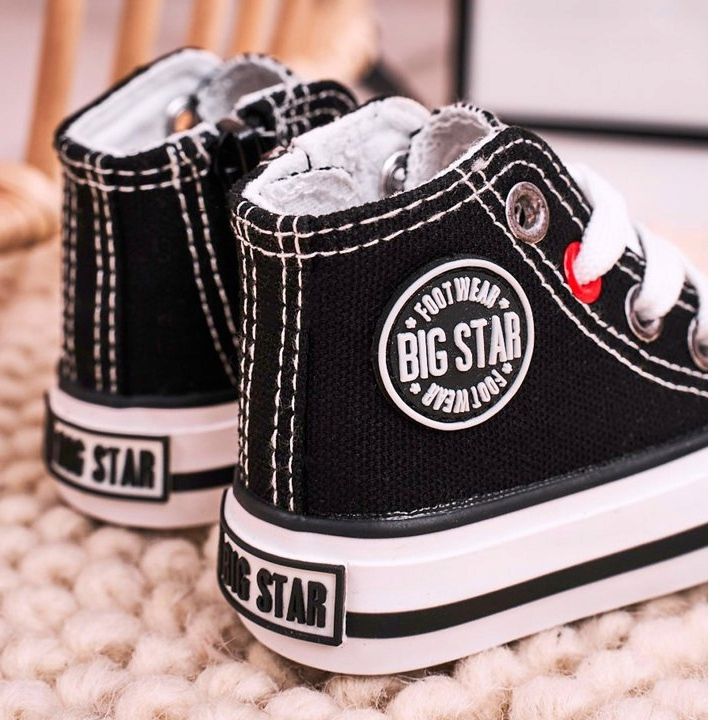 Baskets hautes pour enfants avec fermeture éclair Big Star HH374084 Noir le noir 1