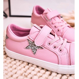 Baskets en cuir pour enfants avec une étoile Big Star DD374104 Rose ['rose'] 2