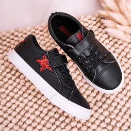 Baskets en cuir pour enfants avec une étoile Big Star DD374105 Noir le noir le noir 4