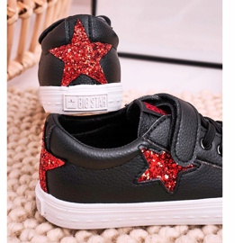 Baskets en cuir pour enfants avec une étoile Big Star DD374105 Noir 2