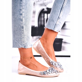 SEA Ballerines Femme Avec Pierres De Cristal Doré 4