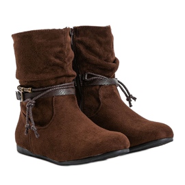 Boots femme daim marron DH28 brun 1