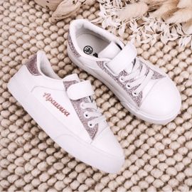 Apawwa Baskets Enfant Brocart Blanc Camila blanche blanche 1