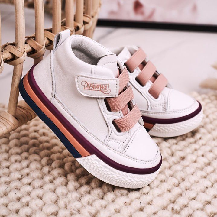 Apawwa Baskets montantes pour enfants blanches et roses Baxter ['blanc', 'rose'] 1