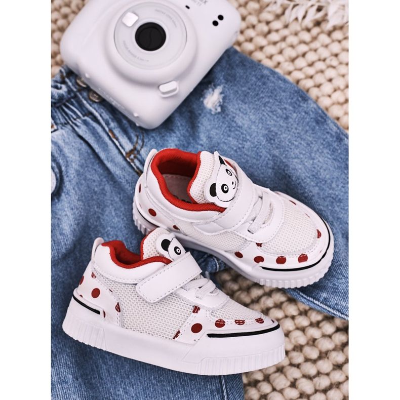 Apawwa Chaussures de Sport Enfant Avec Panda Rouge et Blanc Chico blanche 1