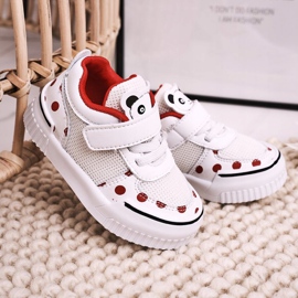 Apawwa Chaussures de Sport Enfant Avec Panda Rouge et Blanc Chico blanche 2