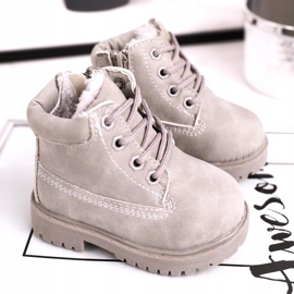 FRROCK Bottes de Trappeur Chaudes Enfant Gris Dexter 1