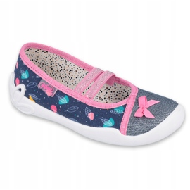 Chaussures enfant Befado 116X286 bleu marin rose argent 1