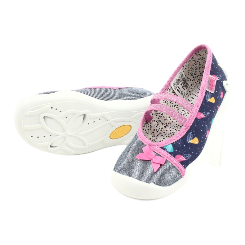 Chaussures enfant Befado 116X286 bleu marine rose argent 4