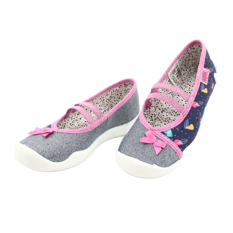 Chaussures enfant Befado 116X286 bleu marine rose argent 3