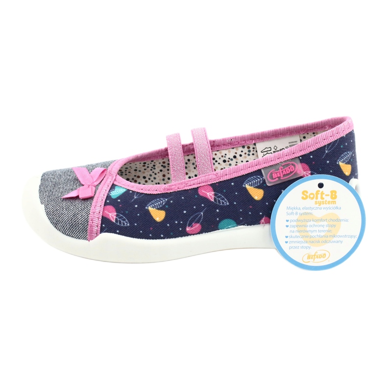 Chaussures enfant Befado 116X286 bleu marine rose argent 6
