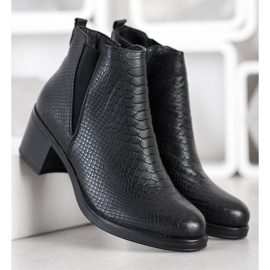 Sweet Shoes Bottines à imprimé serpent noir 1