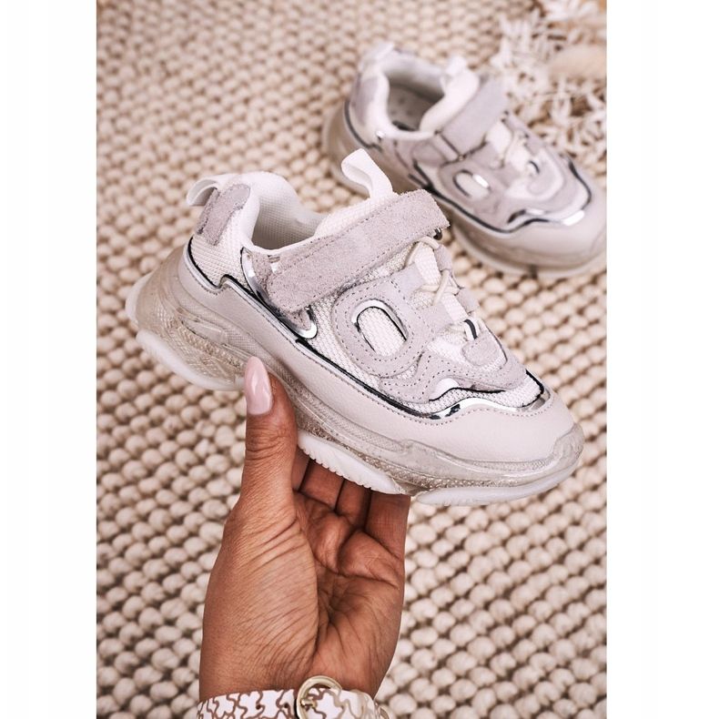 Apawwa Chaussures de sport pour enfants baskets avec semelle transparente blanc Bailey 2