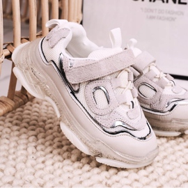 Apawwa Chaussures de sport pour enfants baskets avec semelle transparente blanc Bailey 1