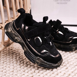 Apawwa Chaussures de sport pour enfants baskets à semelle transparente noir Bailey le noir 1