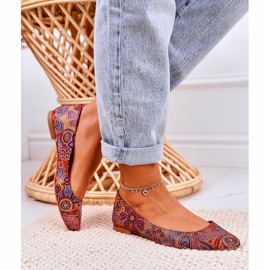 Ballerines Maciejka En Cuir Pour Femmes Rouge Avec Des Fleurs 04100-38 multicolore 1