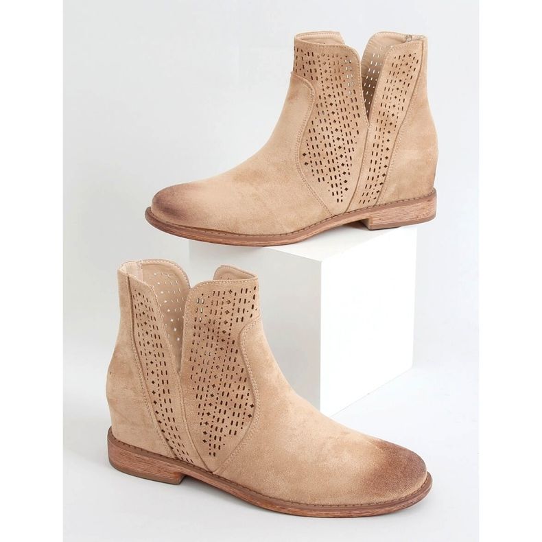 Boots ajourées beiges NC1123 Beige 1