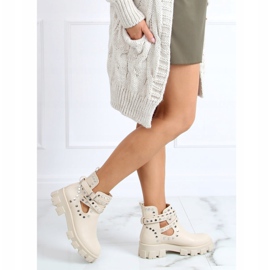 Boots coupées à clous beige NC1127 Beige 1