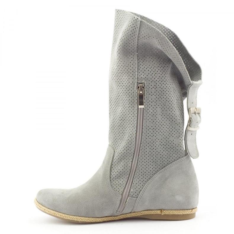 Olivier Bottes ajourées Elena Gris clair 2