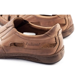 ŁUKPOL Chaussures ajourées pour hommes 978 pour l'été marron brun 1 ŁUKPOL Chaussures ajourées pour hommes 978 pour l'été marron brun 1