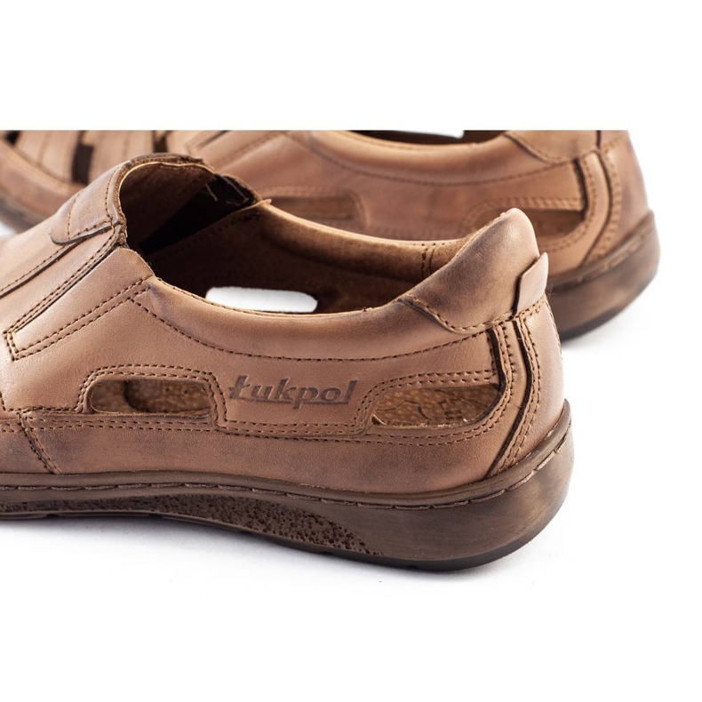 ŁUKPOL Chaussures ajourées pour hommes 978 pour l'été marron brun 1