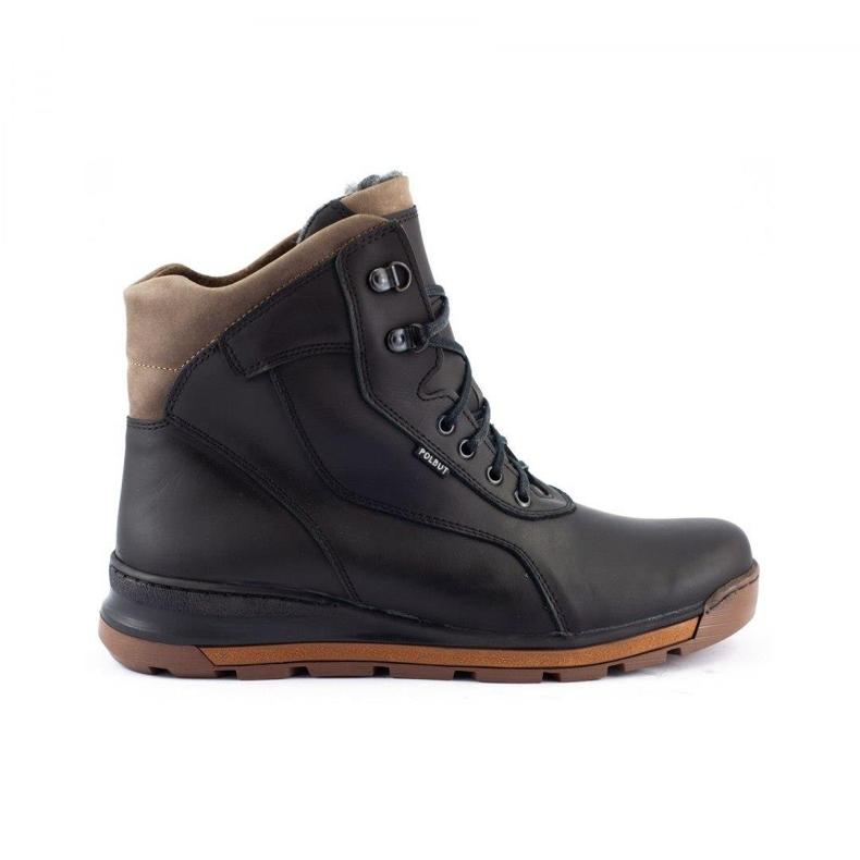 Polbut Chaussures d'hiver pour hommes noires J63s 1