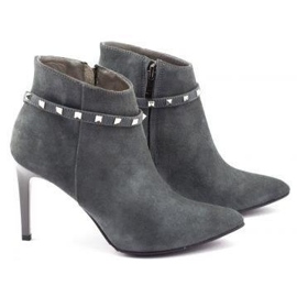 Boots femme Neścior 092-R daim graphite le noir 3
