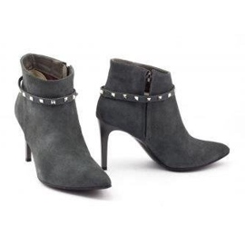 Boots femme Neścior 092-R daim graphite le noir 5