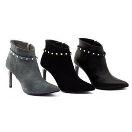 Boots femme Neścior 092-R daim graphite le noir 6