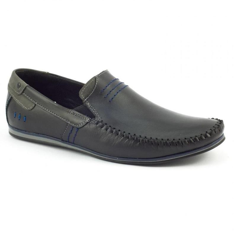 KOMODO Mocassins en cuir pour hommes noirs 876 1