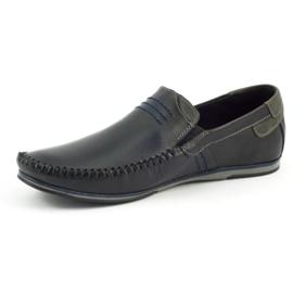 KOMODO Mocassins en cuir pour hommes noirs 876 2