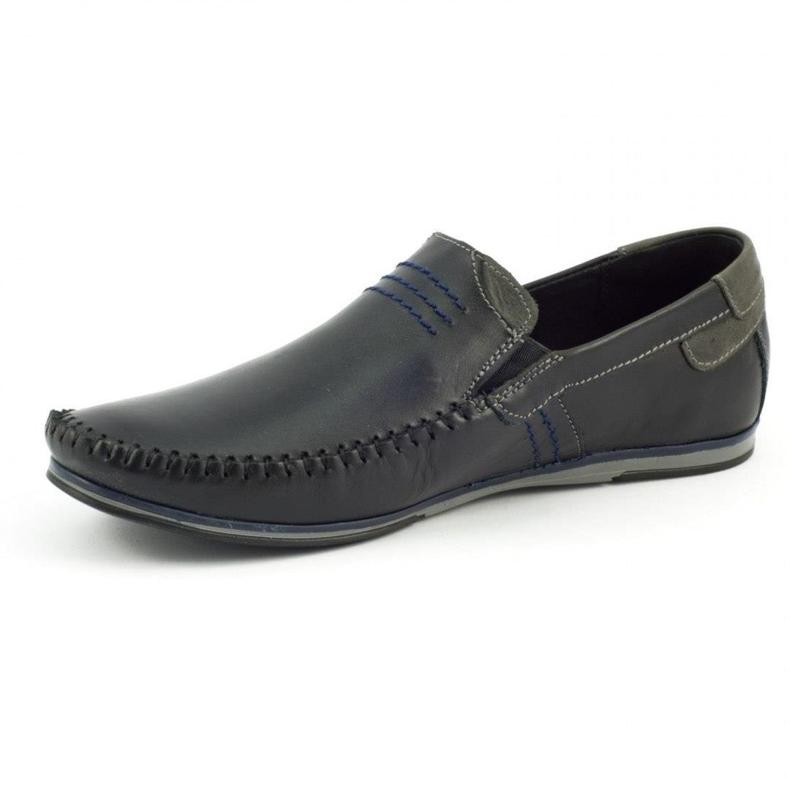 KOMODO Mocassins en cuir pour hommes noirs 876 2