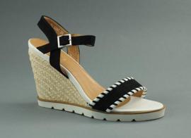 Marqullz Sandales compensées 6240 tressées noires 1